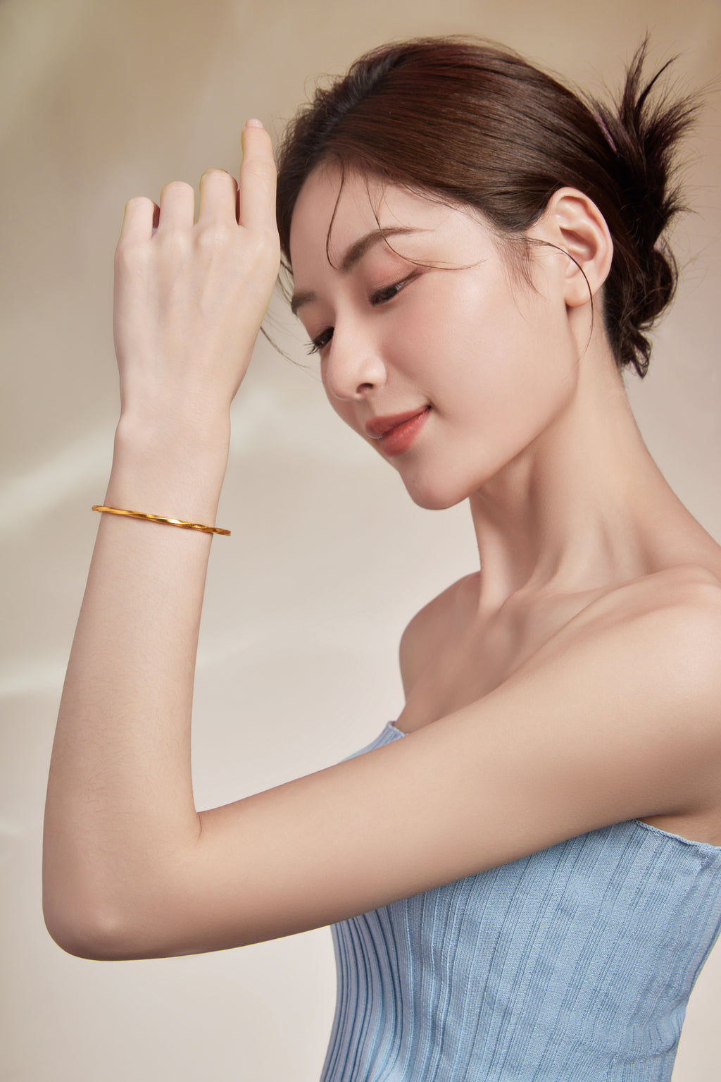 999 24K Gold Bangle Bracelet 14.5-16.5g A1011719