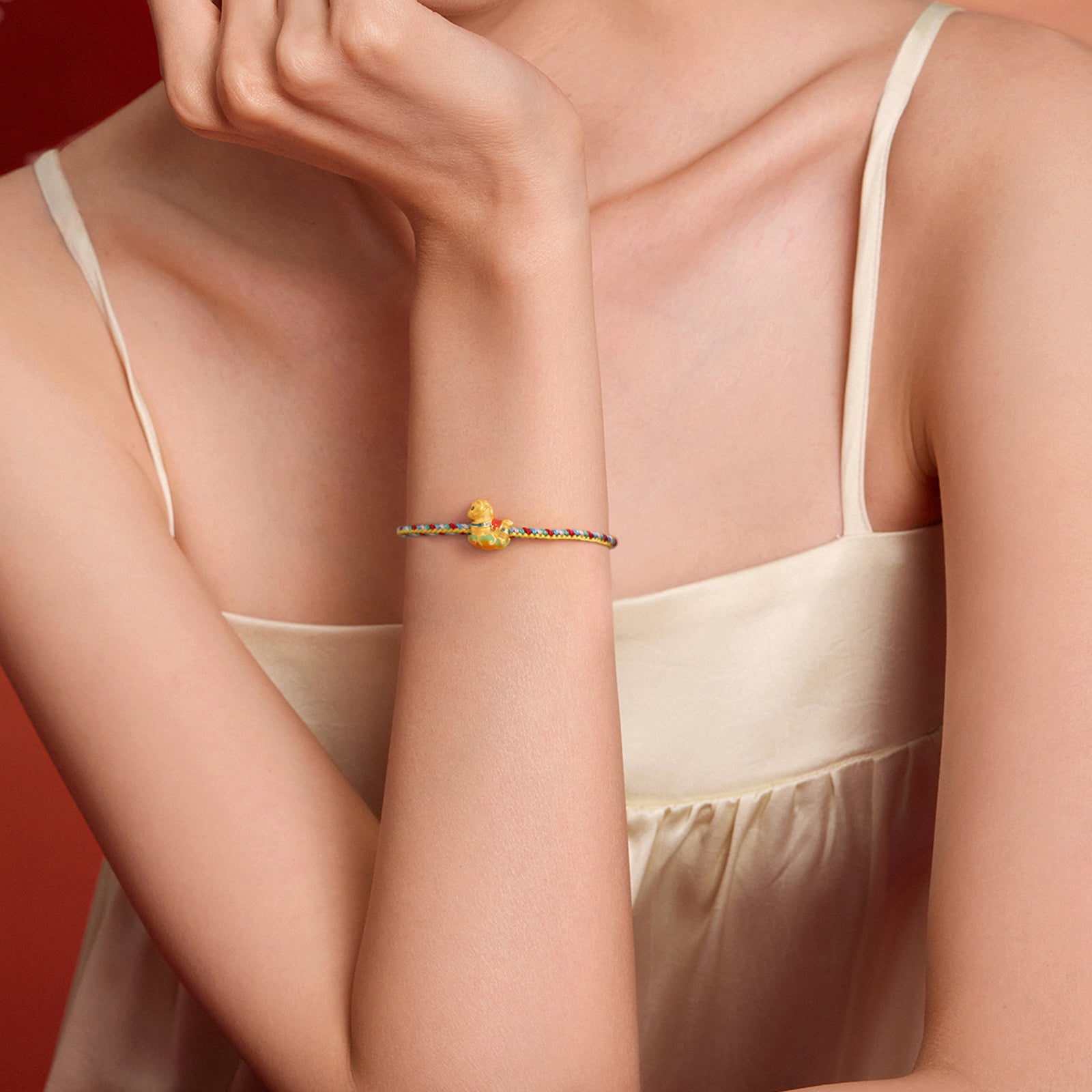 'Year of the Horse'  24K Gold String Bracelet Horse 0.7-1g 16cm-22cm A1721011