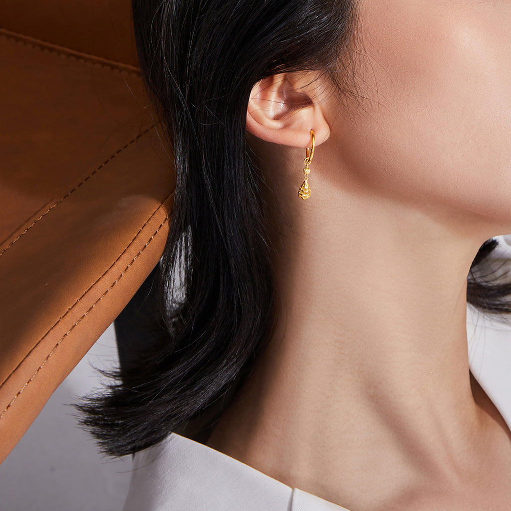 "infinite" 24K Gold Earrings 2.43-2.83g A099598