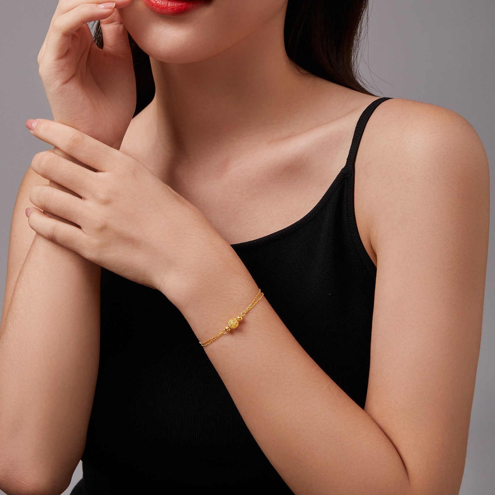 "infinite" 24K Gold Chain Bracelet 2.3-2.8g A079853