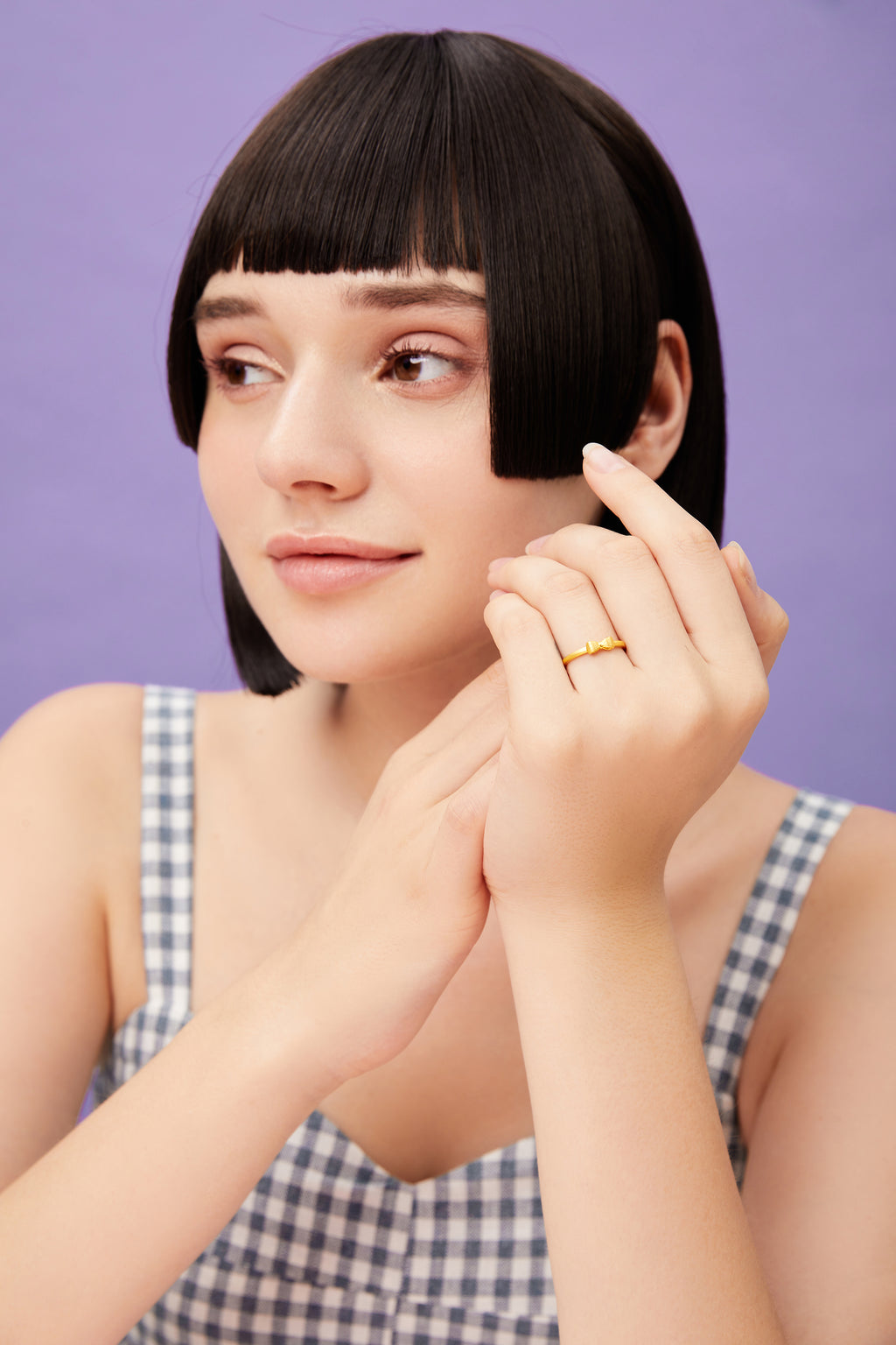 "YO JOY" 24K Gold Ring              Bow 0.89-1.19g A019214