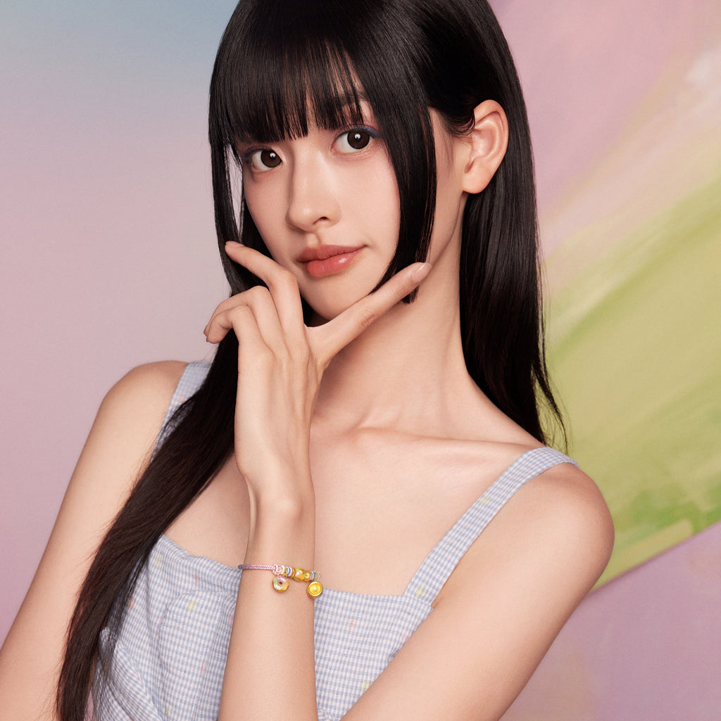 "Pop wu~" 24K Gold String Bracelet Doughnut 1.55-2.05g A1715627