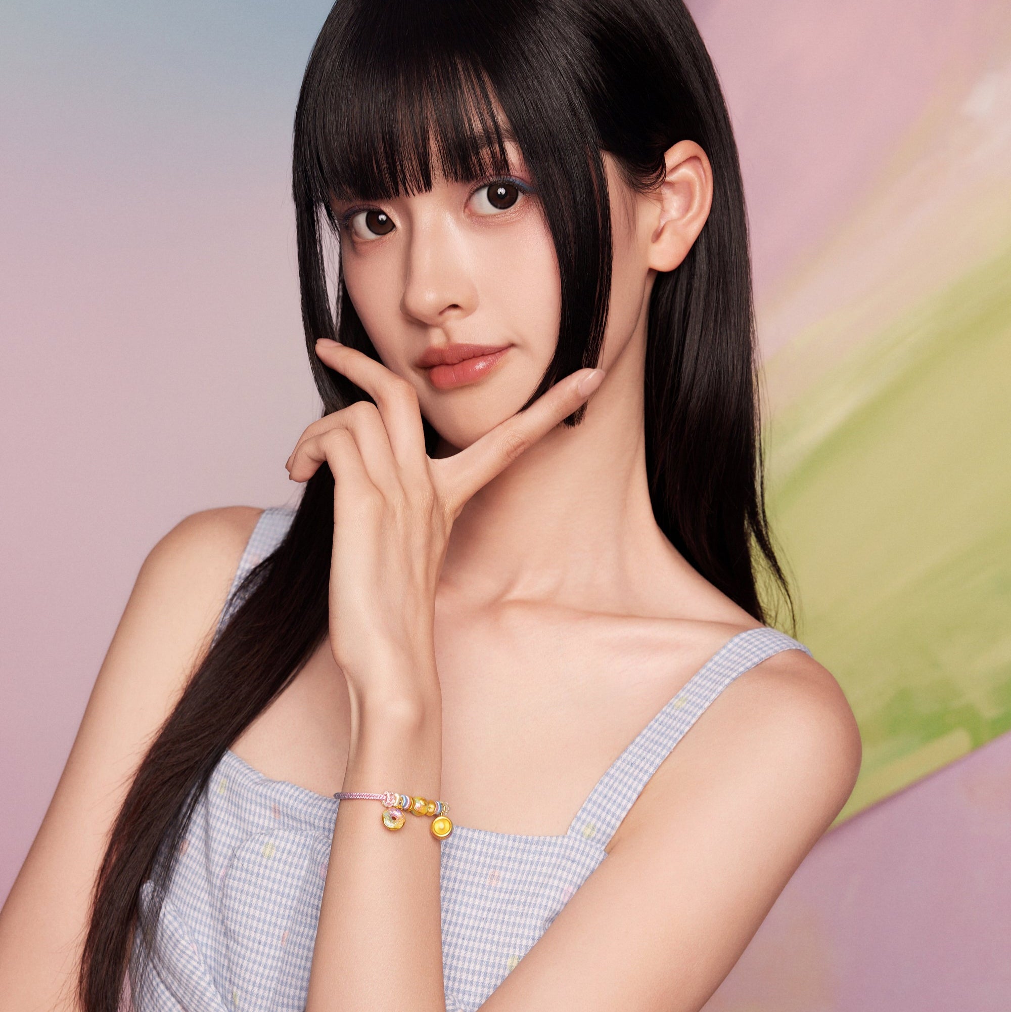 "Pop wu~" 24K Gold String Bracelet Doughnut 1.55-2.05g A1715627