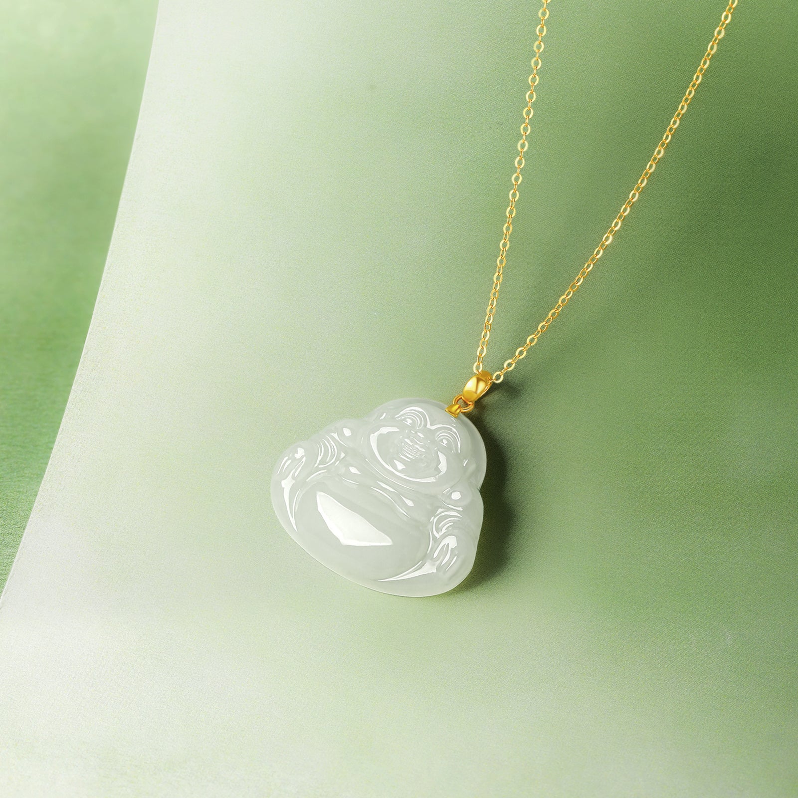 999.9 24K Gold Pendant Heitian Jade 0.25-0.45g Maitreya Buddha Y0411122