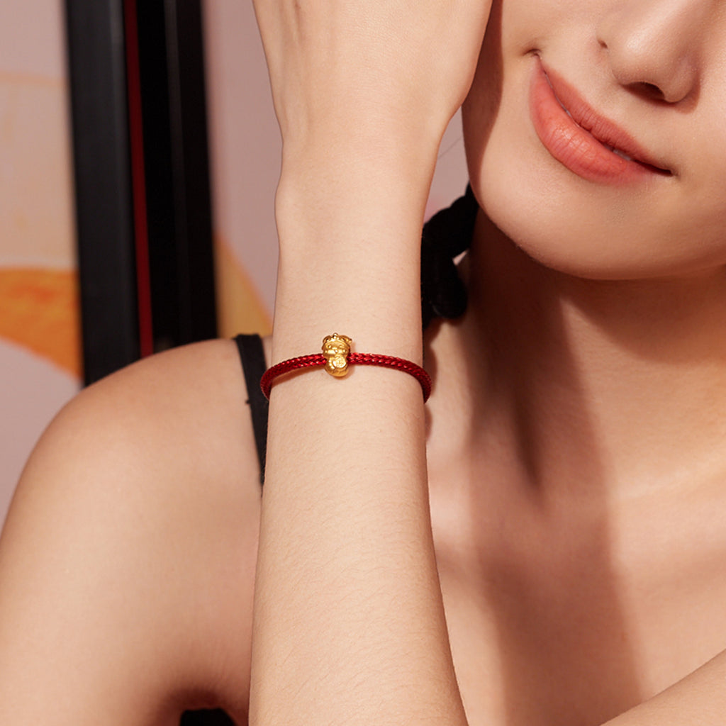 "Chinese Zodiac Snake" 24K Gold Charm Bracelet Snake 1-1.3g A1613098