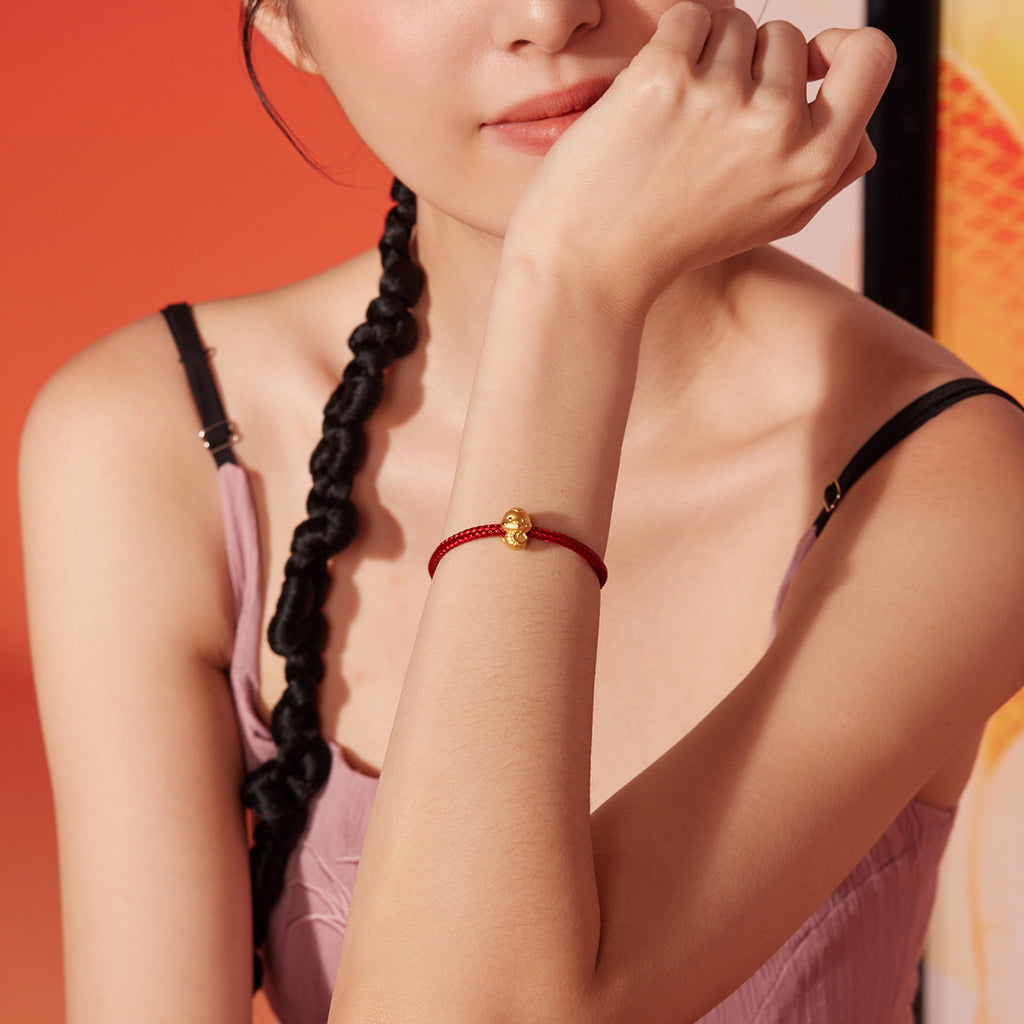 "Chinese Zodiac Snake" 24K Gold Charm Bracelet Snake 1-1.3g A1613095