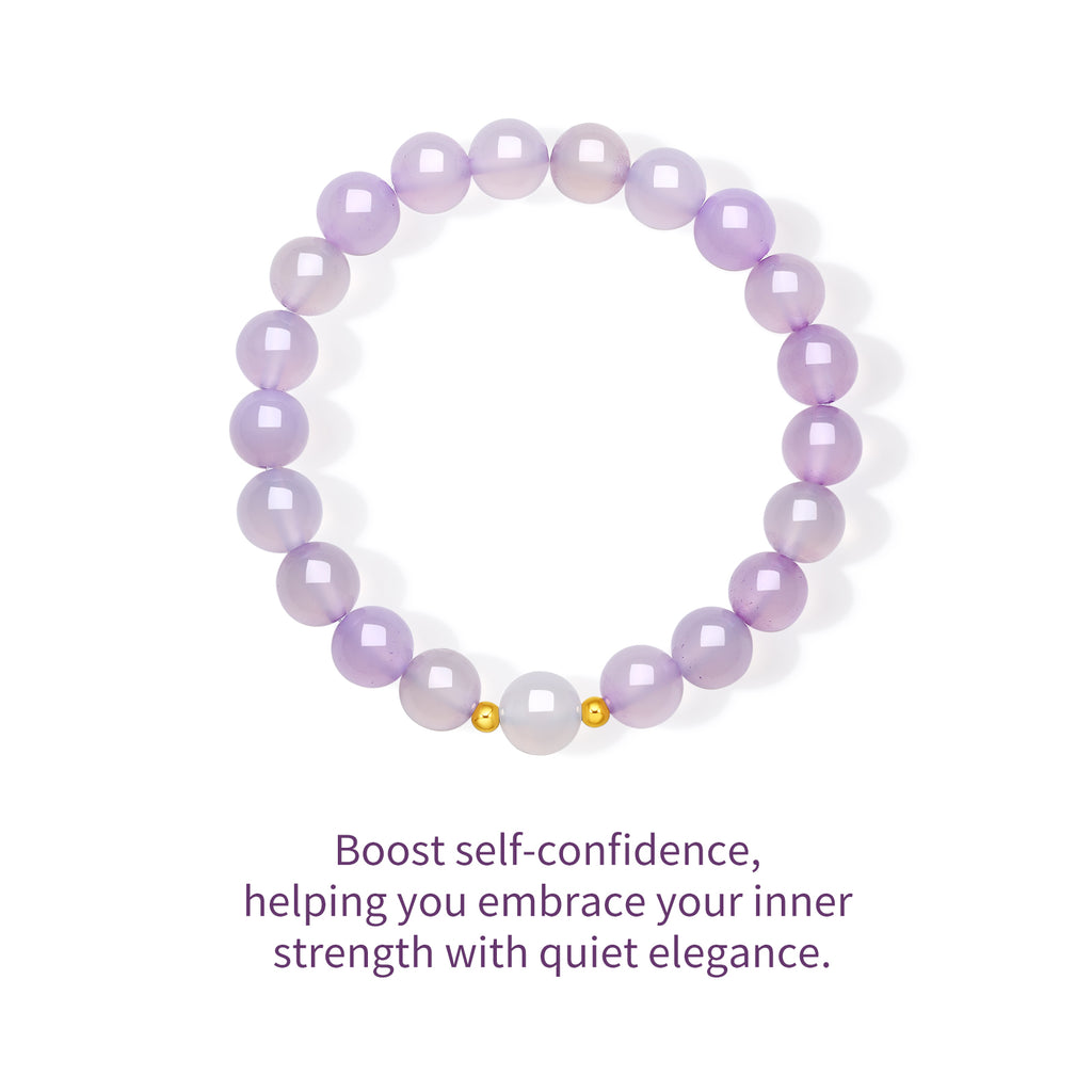 18K Gold Beaded Bracelet Chalcedony 0.03-0.05g J1915935