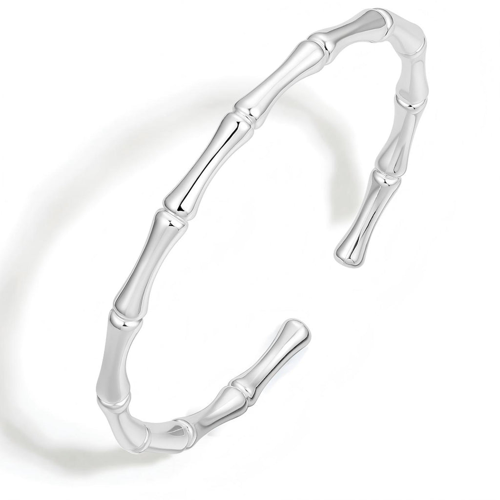 ZHOU LIU FU .999 Fine Silver Solid Adjustable Cuff Bangle Bracelet for Women, Bone-Shaped Fine Jewelry Halloween Gift for Her 2.12–2.2 in