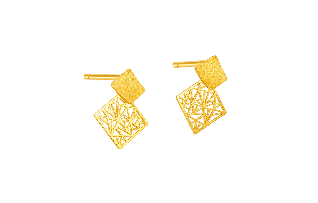 "infinite" 24K Gold Earrings 0.8-1.4g A099566