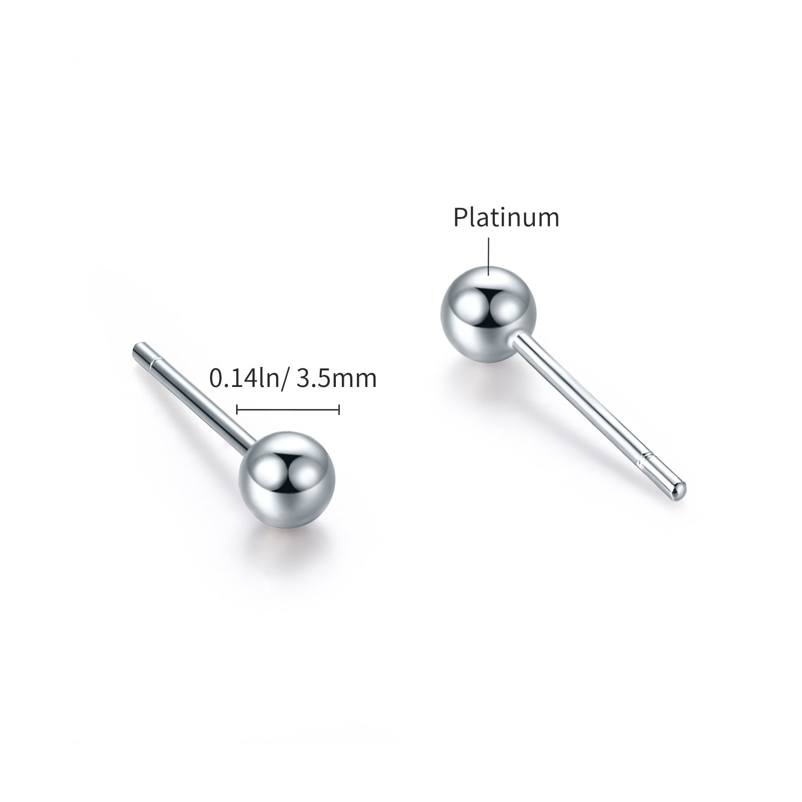 950 Platinum Earrings 1.2-1.4g PT091663