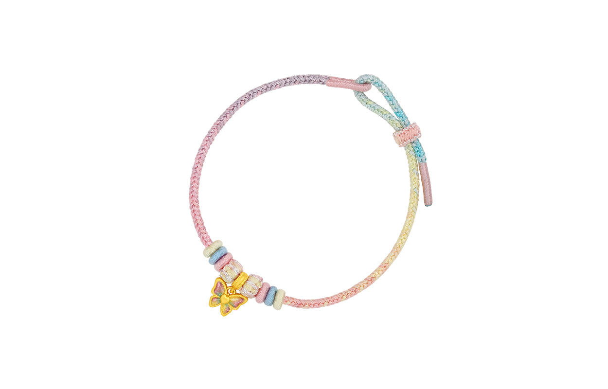 "Pop wu~" 24K Gold Charm Bracelet Butterfly 0.55-0.75g A1615766