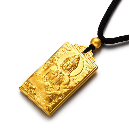 "Antiquity Gold" 999.9 24K Gold Pendant Necklace Buddha 20-22g AA044497