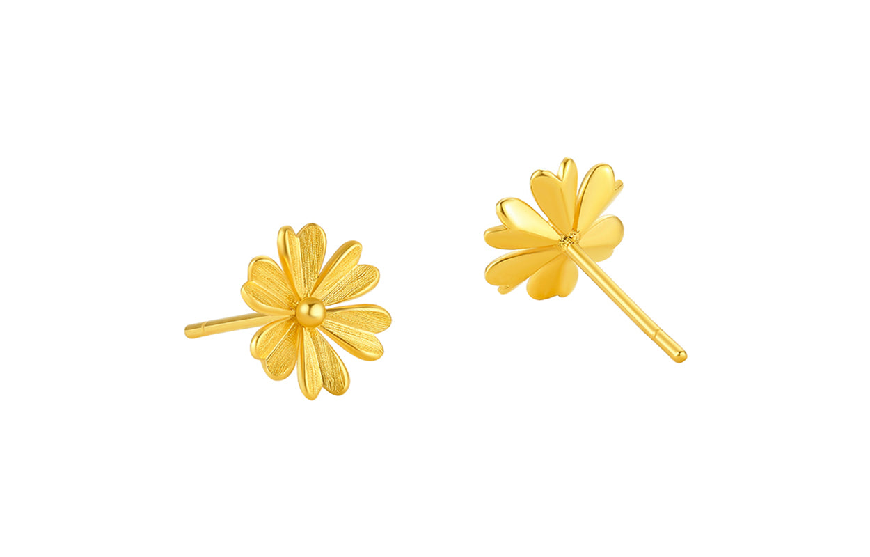 "Infinite" 24K Gold Earrings Flower 1.58-1.88g A0910950