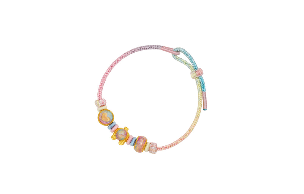 "Pop wu~" 24K Gold String Bracelet Heart 1.4-1.9g A1715607