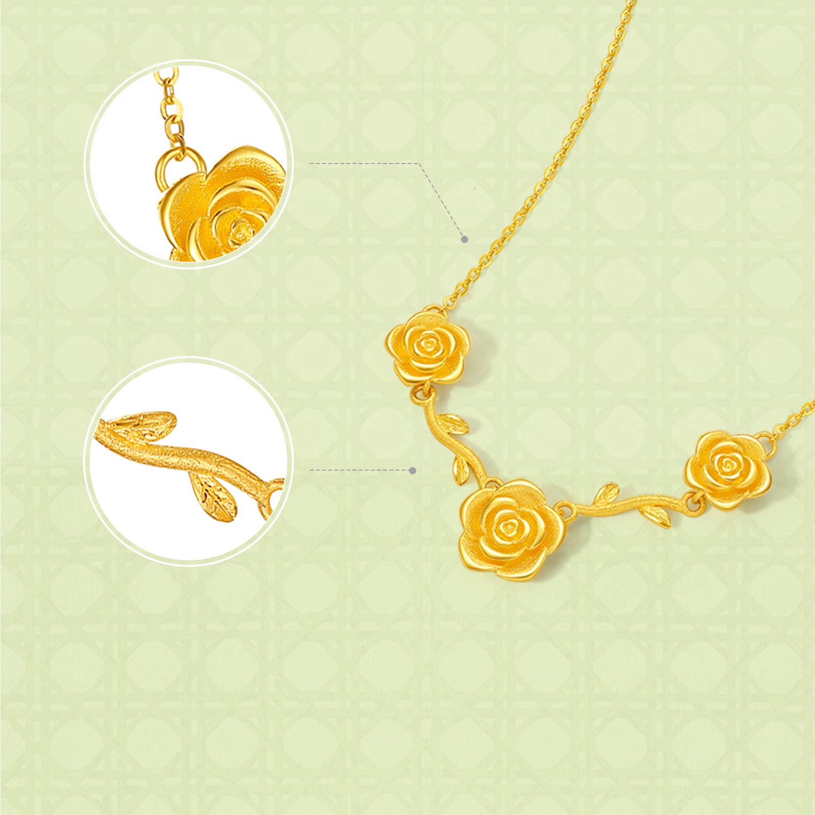 "Annie's Garden" 24K Gold Pendant Necklace Flower 5.05-5.55g A0613013