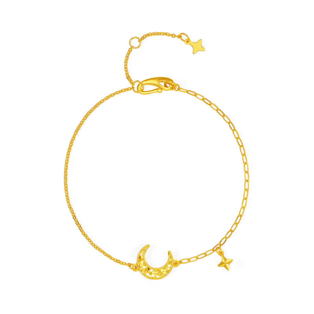 999 24K Gold Chain Bracelet Star 2.41-2.71g A0716237