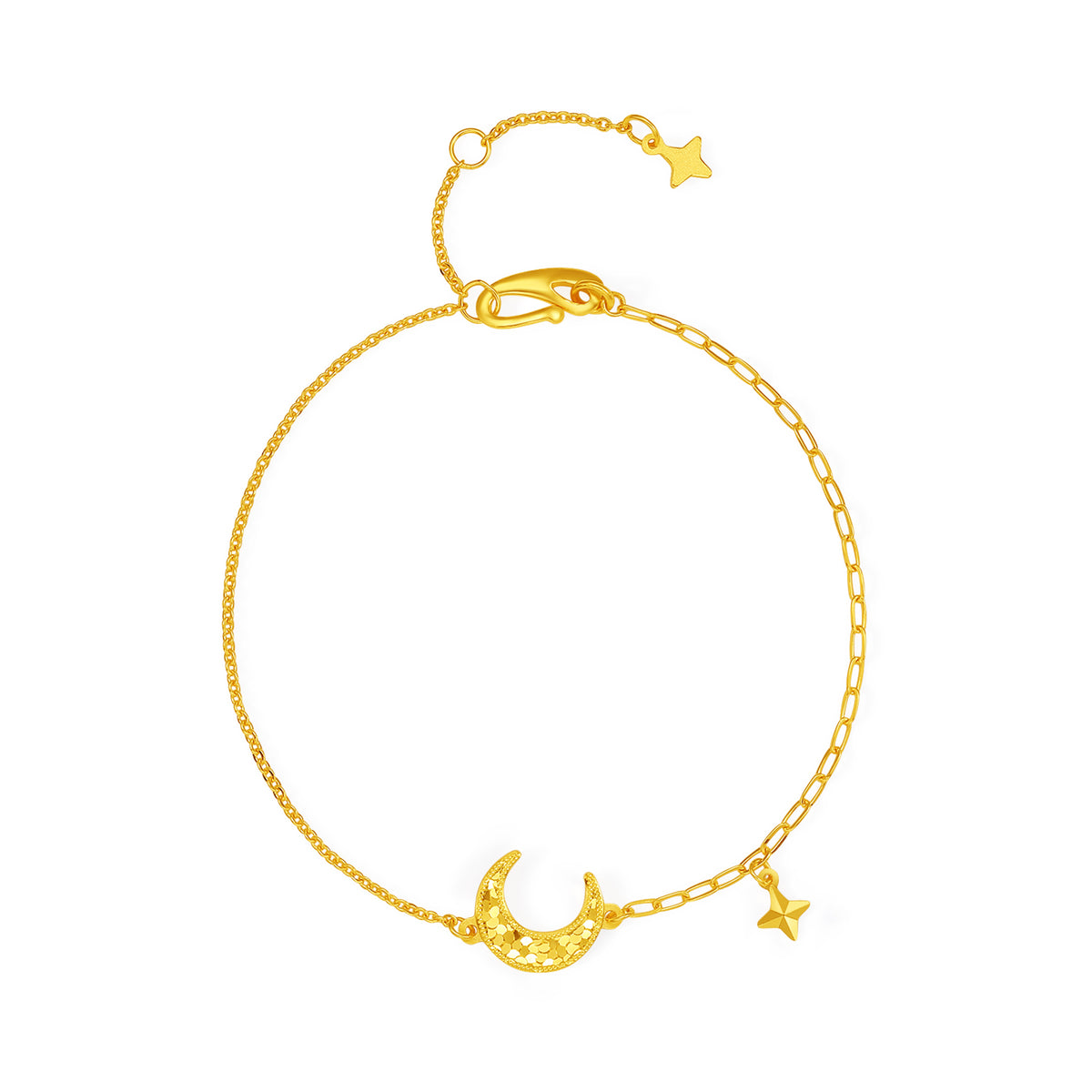 999 24K Gold Chain Bracelet Star 2.41-2.71g A0716237