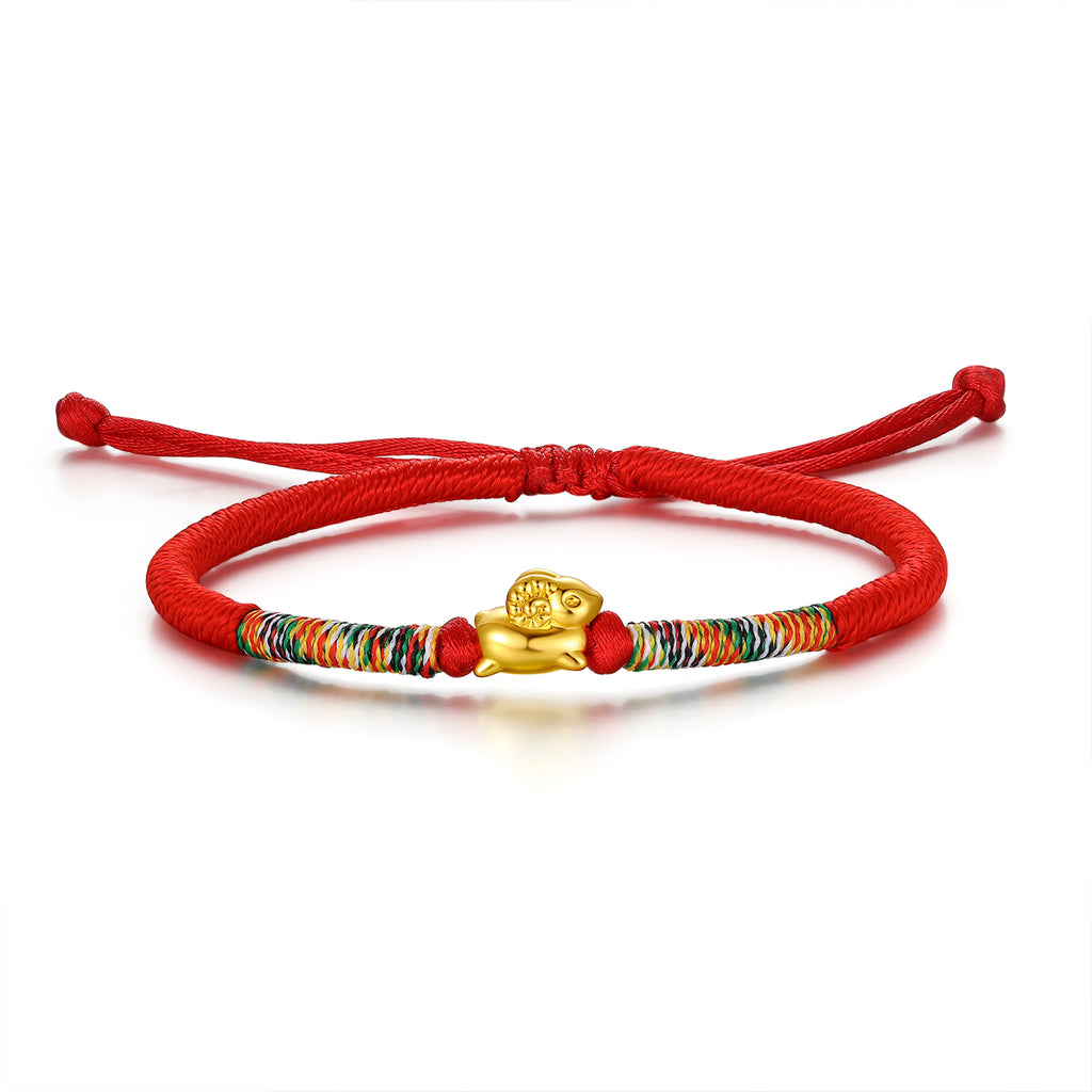 "Chinese Zodiac" 24K Gold String Bracelet Chinese Zodiac 0.3-0.5g
