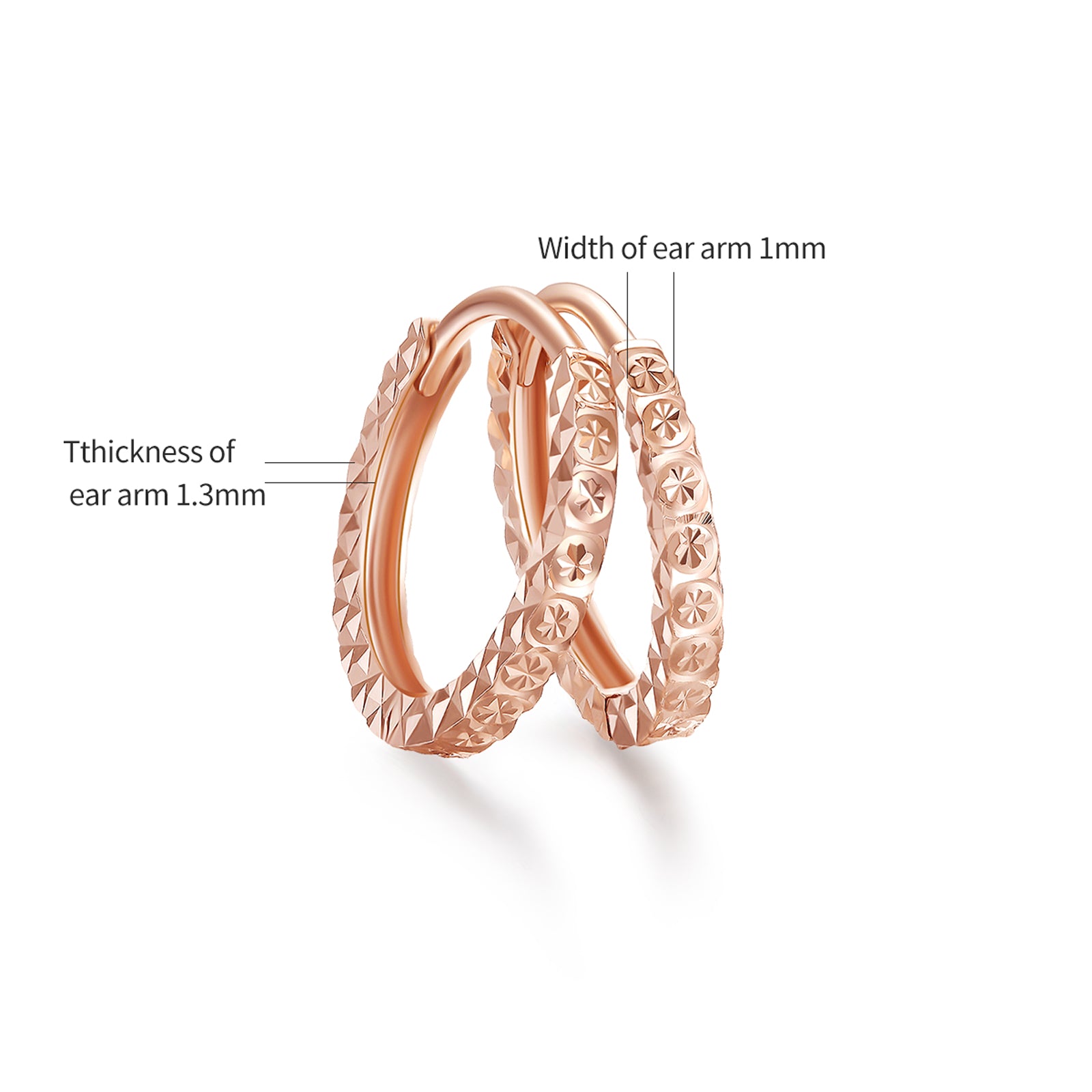 18K Rose Gold Earrings 1-1.4g KI094507