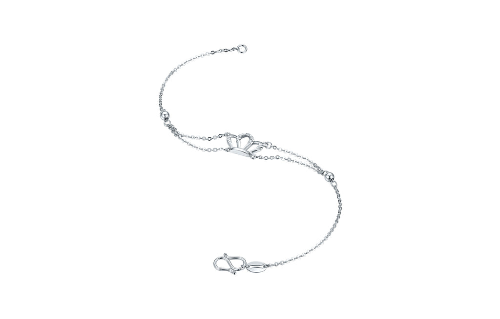 950 Platinum Chain Bracelet Crown 2.2-2.5g PT073875