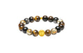 24K Gold Beaded Bracelet Obsidian Citrine Tiger's Eye 0.85-1.05g A1926300