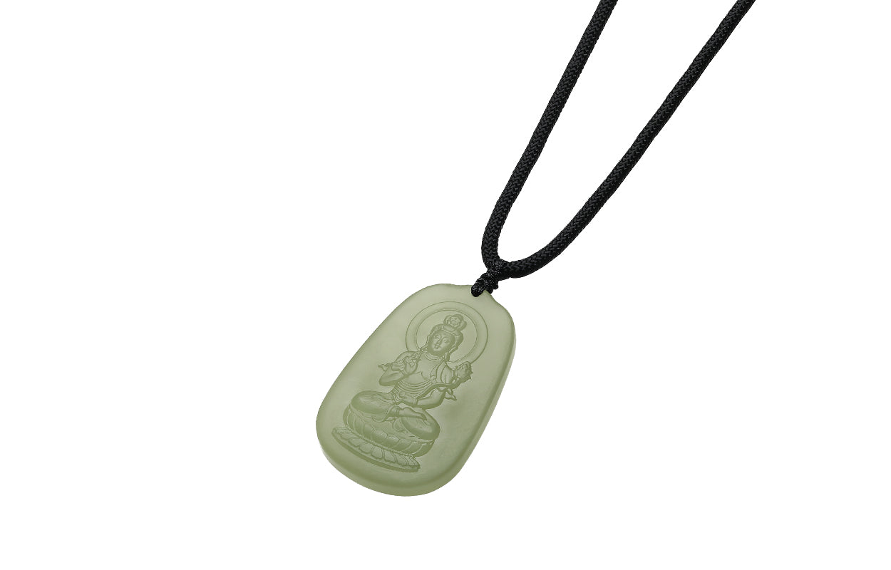 Pendant Hetian Jade Mahasthamaprapta Bodhisattva Y0414351