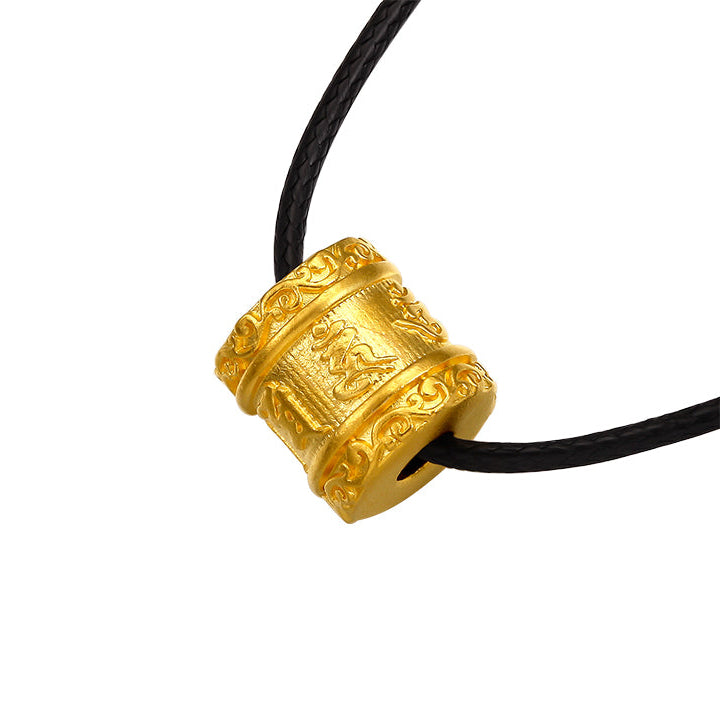 "Antiquity Gold" 999.9 24K Gold Pendant Necklace 17-18g AA044784