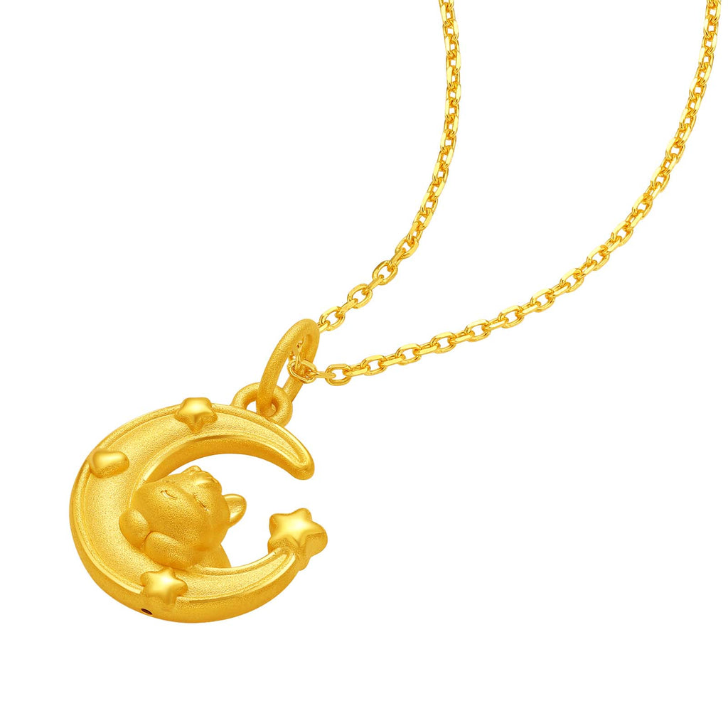 'Year of the Horse' 24K Gold Pendant Moon Horse 1-1.3g A0415518