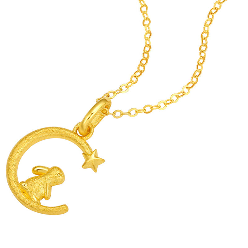 "Chinese Zodiac Rabbit" 999 24K Gold Pendant Star 1.25-1.65g A0410448