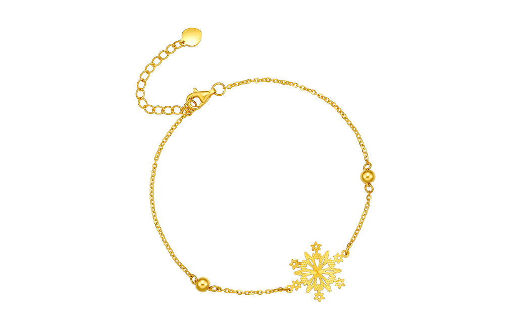 "infinite" 24K Gold Chain Bracelet              Snowflake 2.1-2.4g A078777