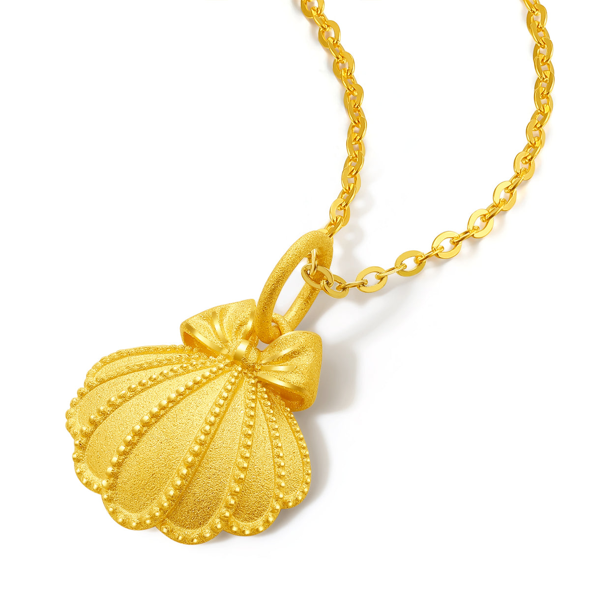 "Fugitive Princess" 999 24K Gold Pendant Shell 1.8-2.1g A0412630