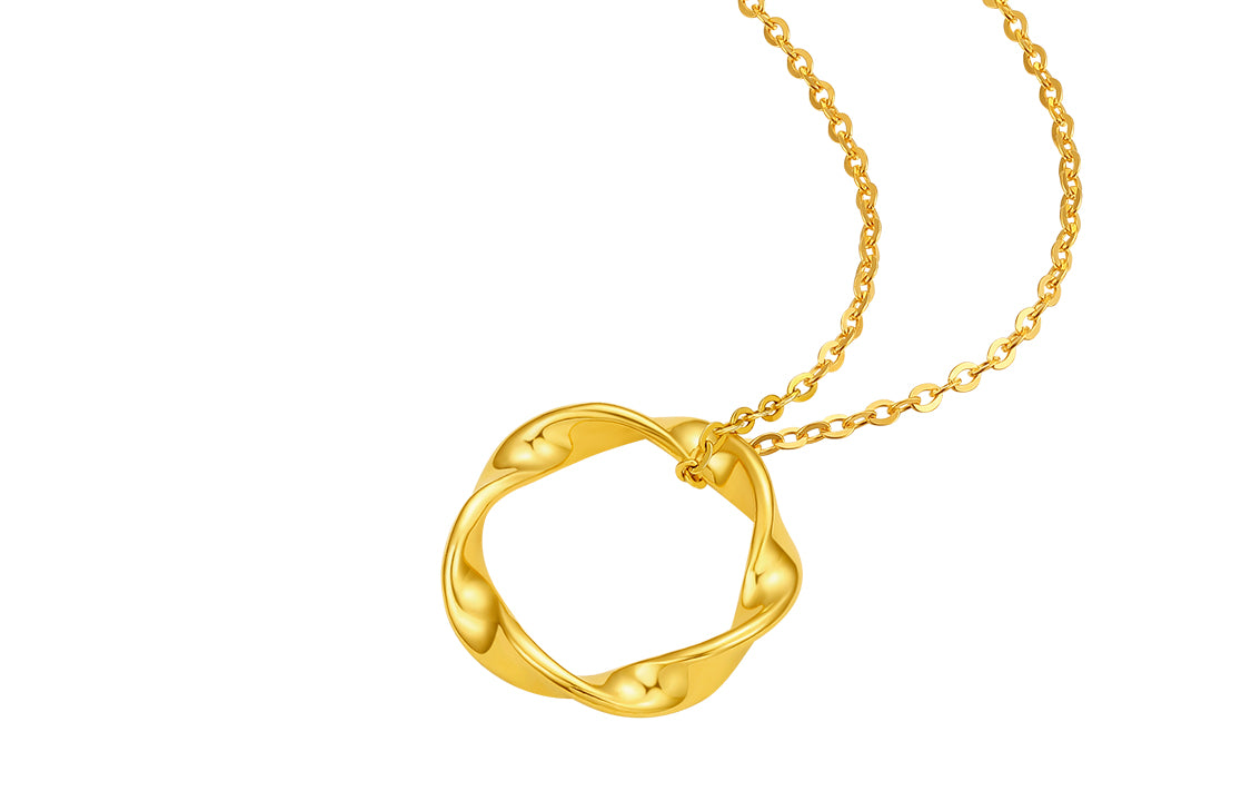 "Infinite" 24K Gold Pendant Mobius strip 1.35-1.65g A0411001