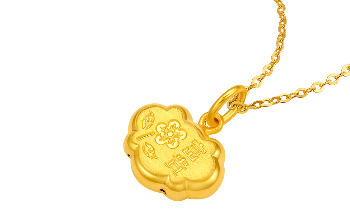 999 24K Gold Pendant Peace Lock 1-1.49g A0411067