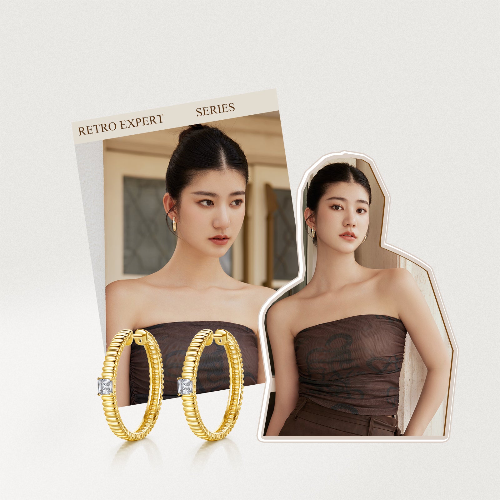 S925 Sterling Silver Earrings Cubic Zirconia 7-8.5g J0912955