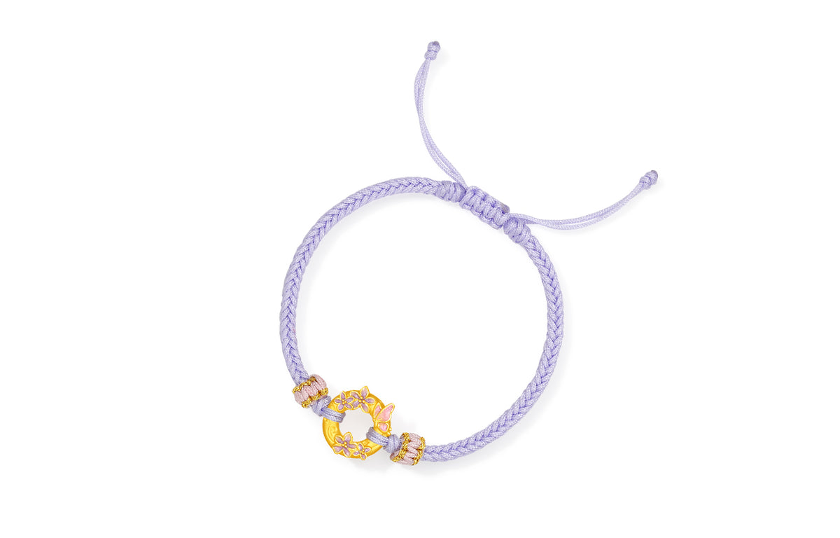 24K Gold String Bracelet Butterfly 0.7-1g A1749248