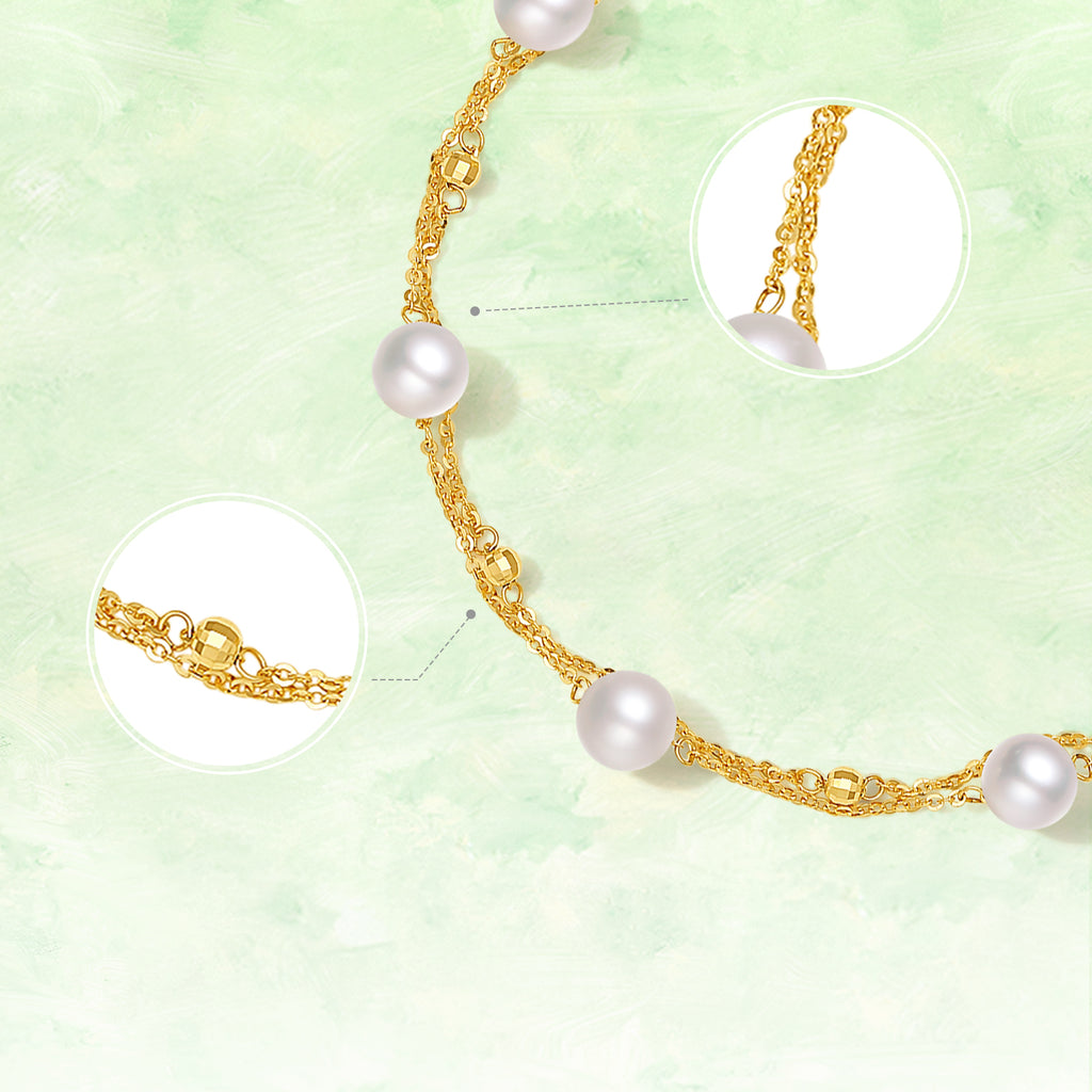 18K金鍊手鍊，珍珠，0.75-1.05克，貨號X0713028