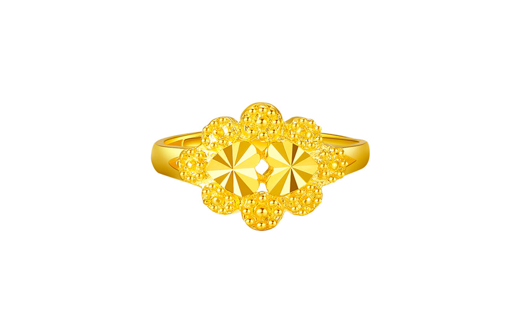 999 24K Gold Ring Flower 3-3.5g AA012637
