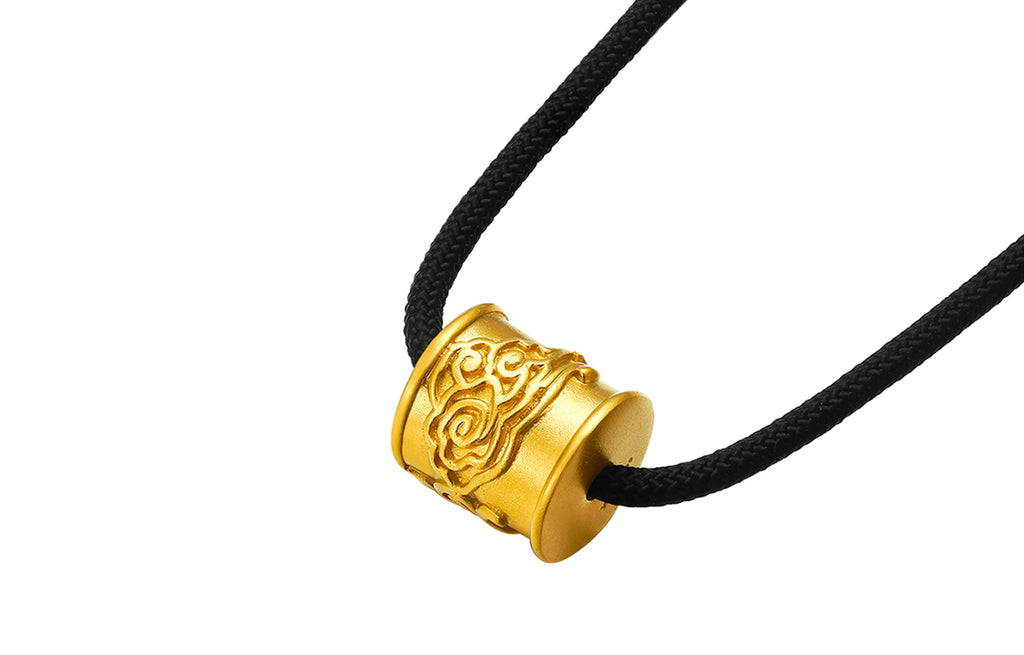 "Antiquity Gold" 999.9 24K Gold Pendant Necklace 20-22g AA043279