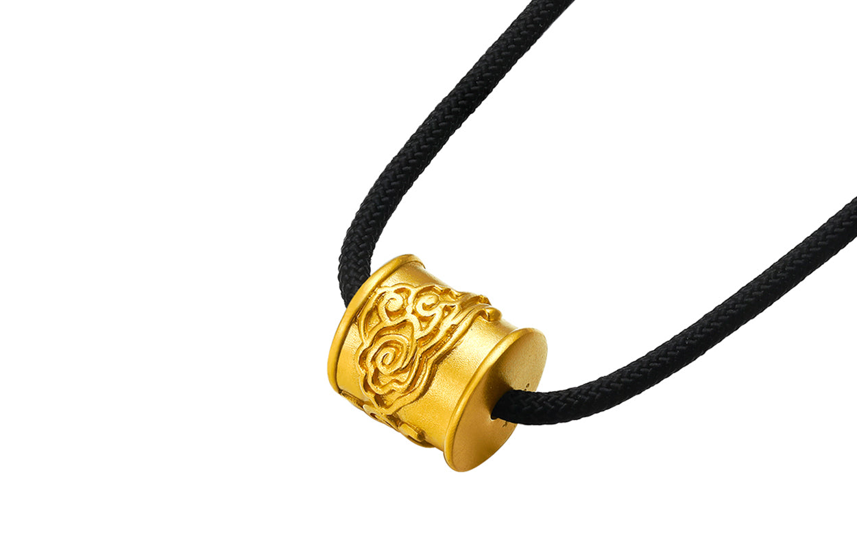 "Antiquity Gold" 999.9 24K Gold Pendant Necklace 20-22g AA043279