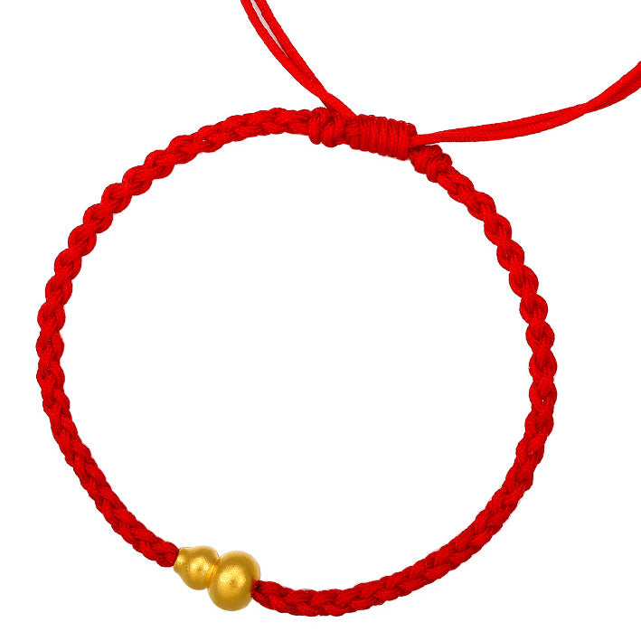 Antiquity Gold' 999.9 24K Gold String Bracelet Gourd 2.1-2.4g AA175504