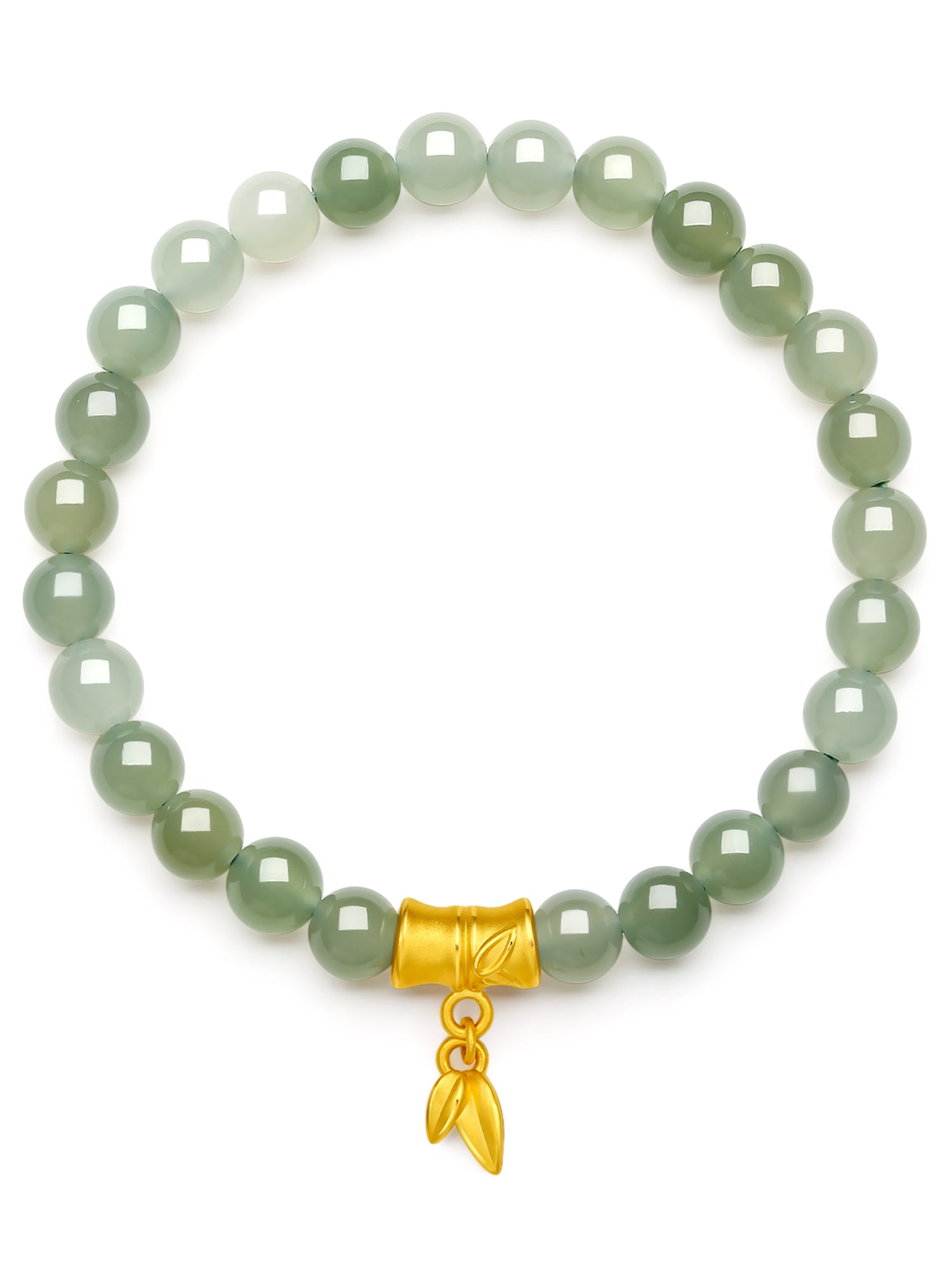 24K Gold Beaded Bracelet 5.7-6.2mm Bamboo 0.55-0.65g Y1910807