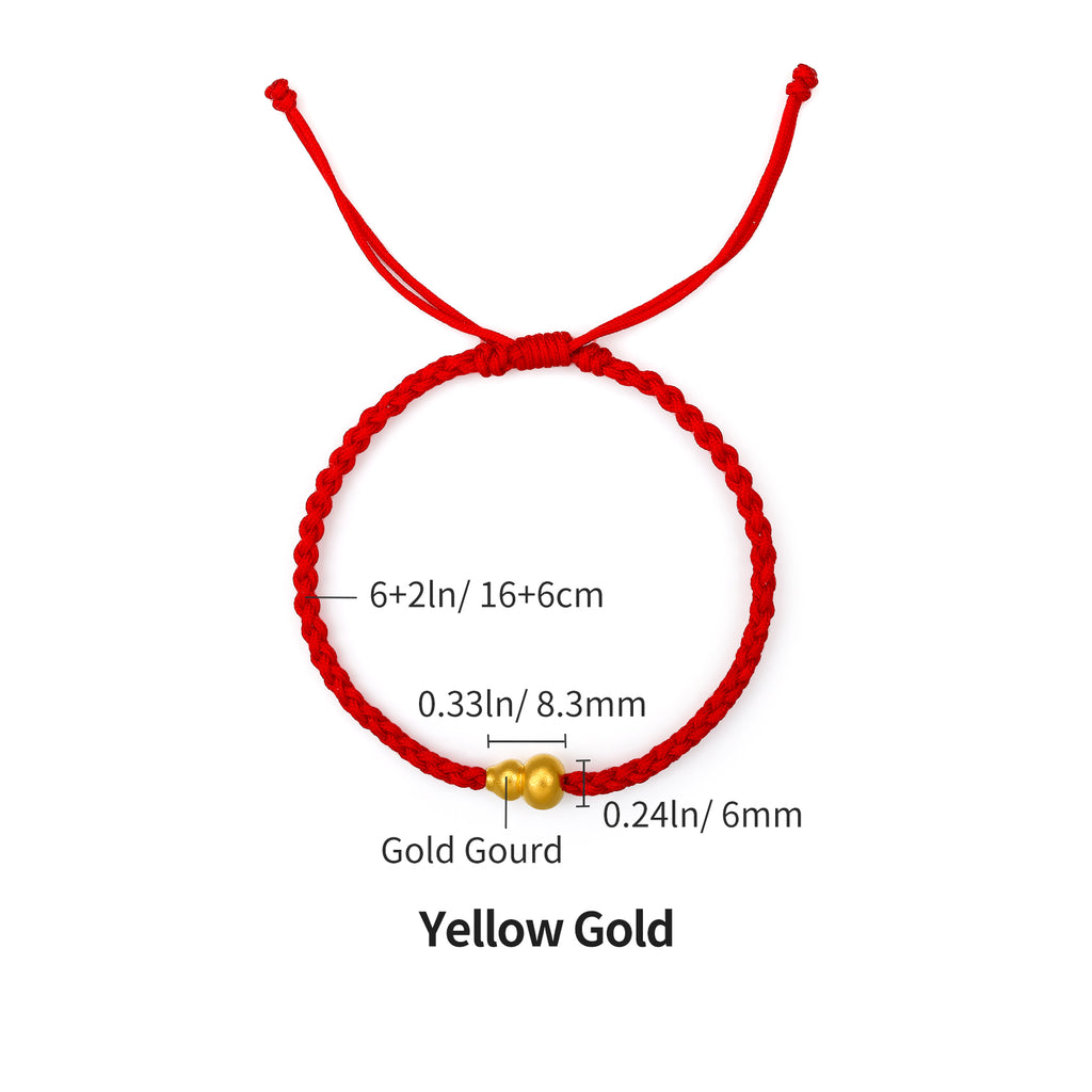 Antiquity Gold' 999.9 24K Gold String Bracelet Gourd 2.1-2.4g AA175504