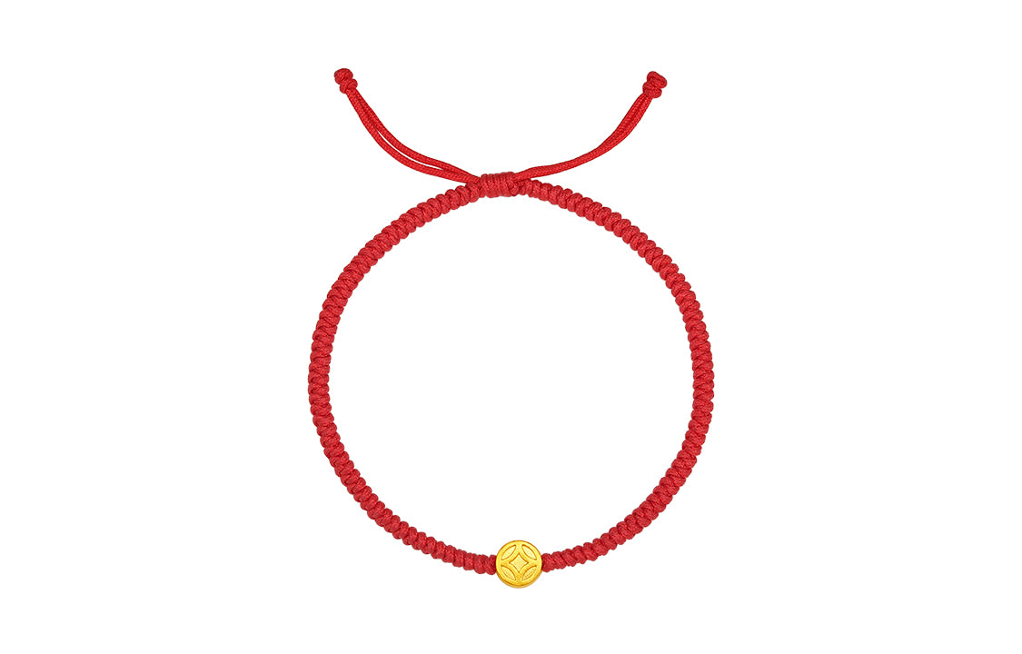 999 24K Gold String Bracelet Coin 1.19-1.59g A1711118