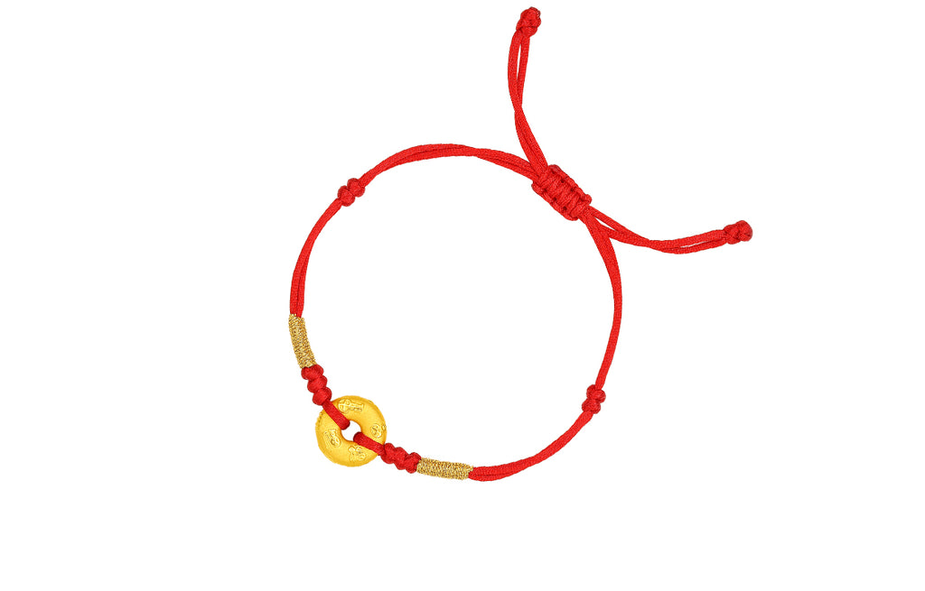 24K Gold String Bracelet 0.9-1.2g A1710236