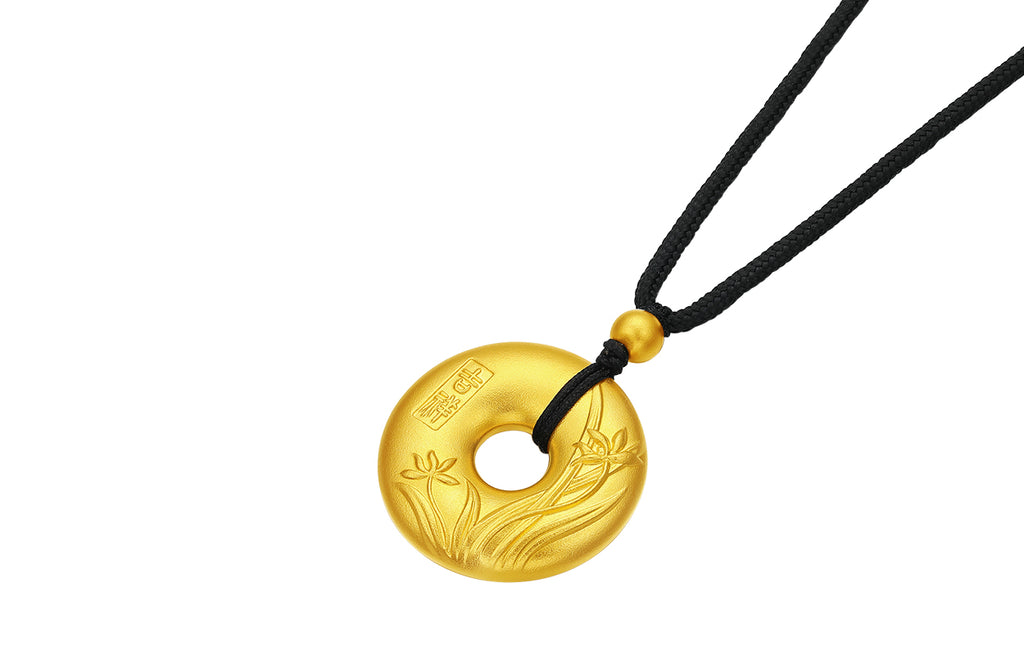 999 24K Gold Pendant Peace Buckle 10-12g A0415469