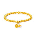 999 24K Gold Beaded Bracelet Gourd 9-11g A1911639