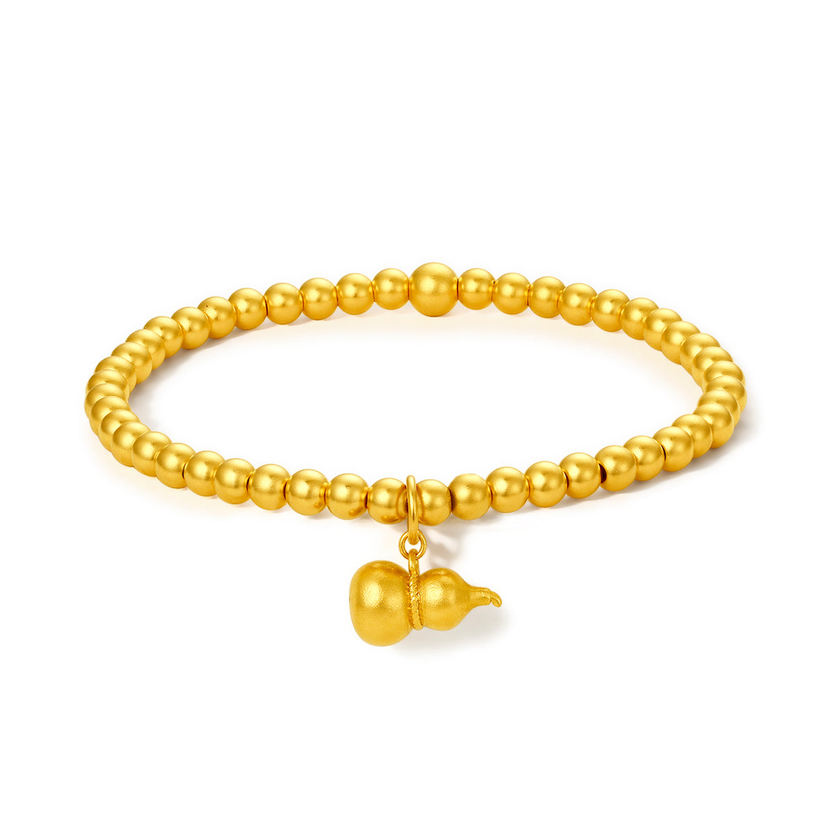999 24K Gold Beaded Bracelet Gourd 9-11g A1911639