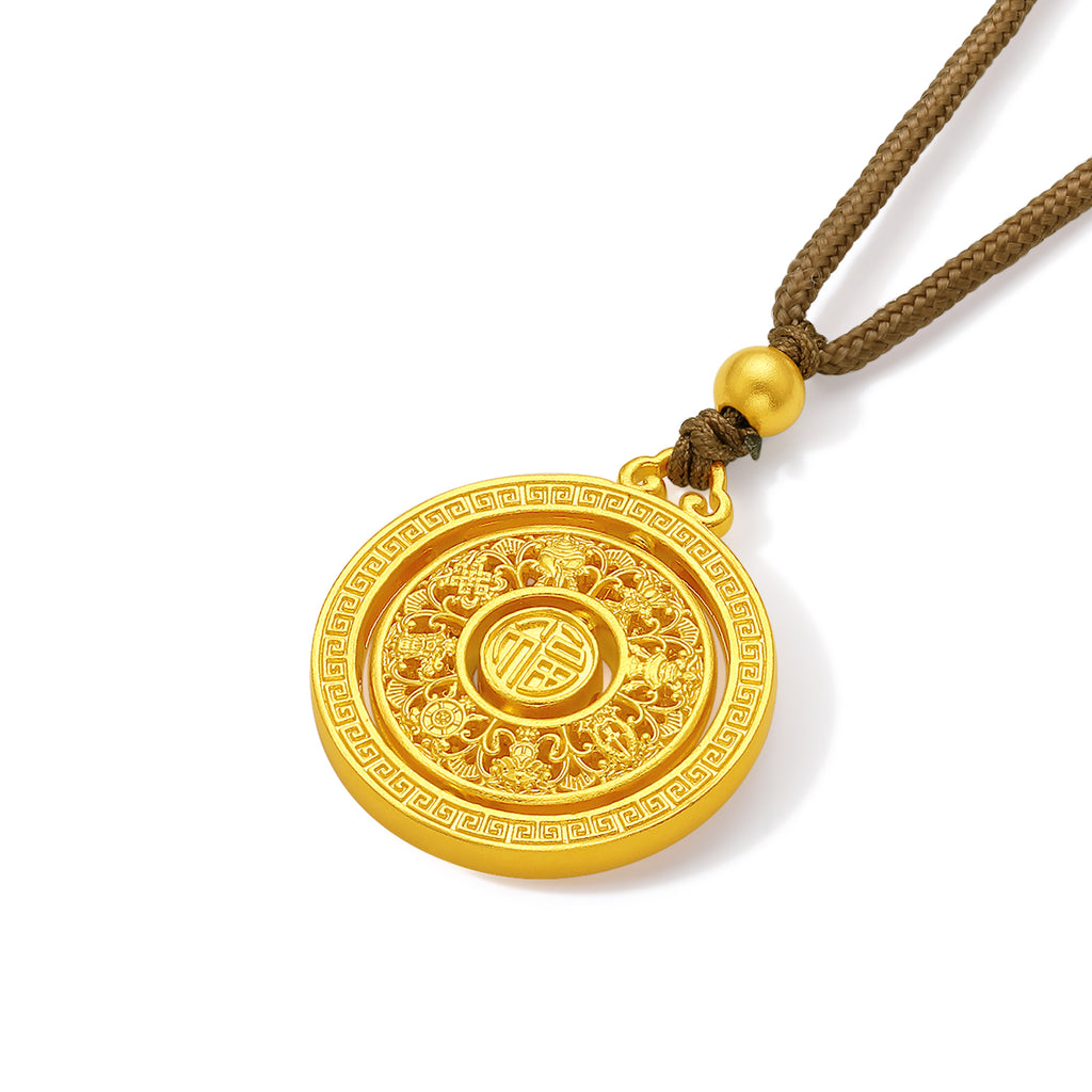 999 24K Gold Pendant Fu 12-14g A0416371