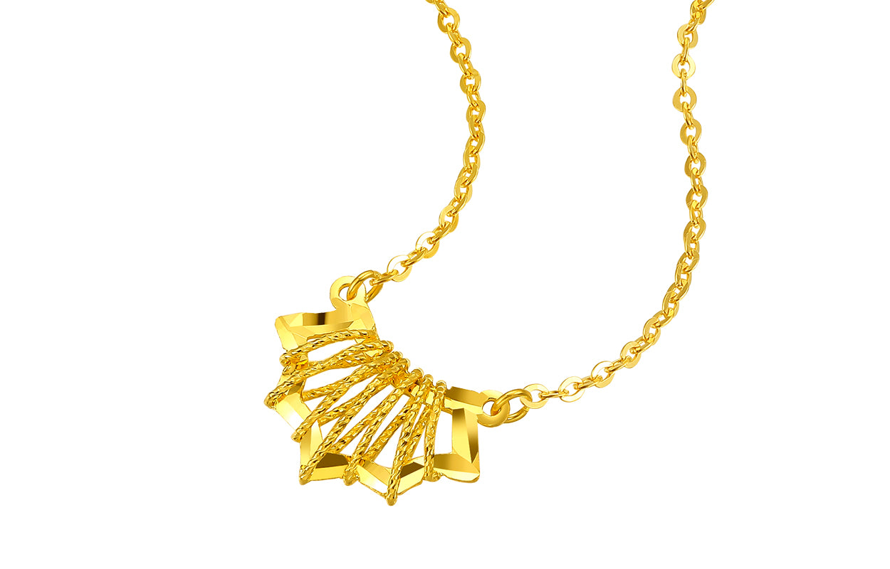 "infinite" 24K Gold Pendant Necklace              Fishtail 2.5-2.8g AW064990