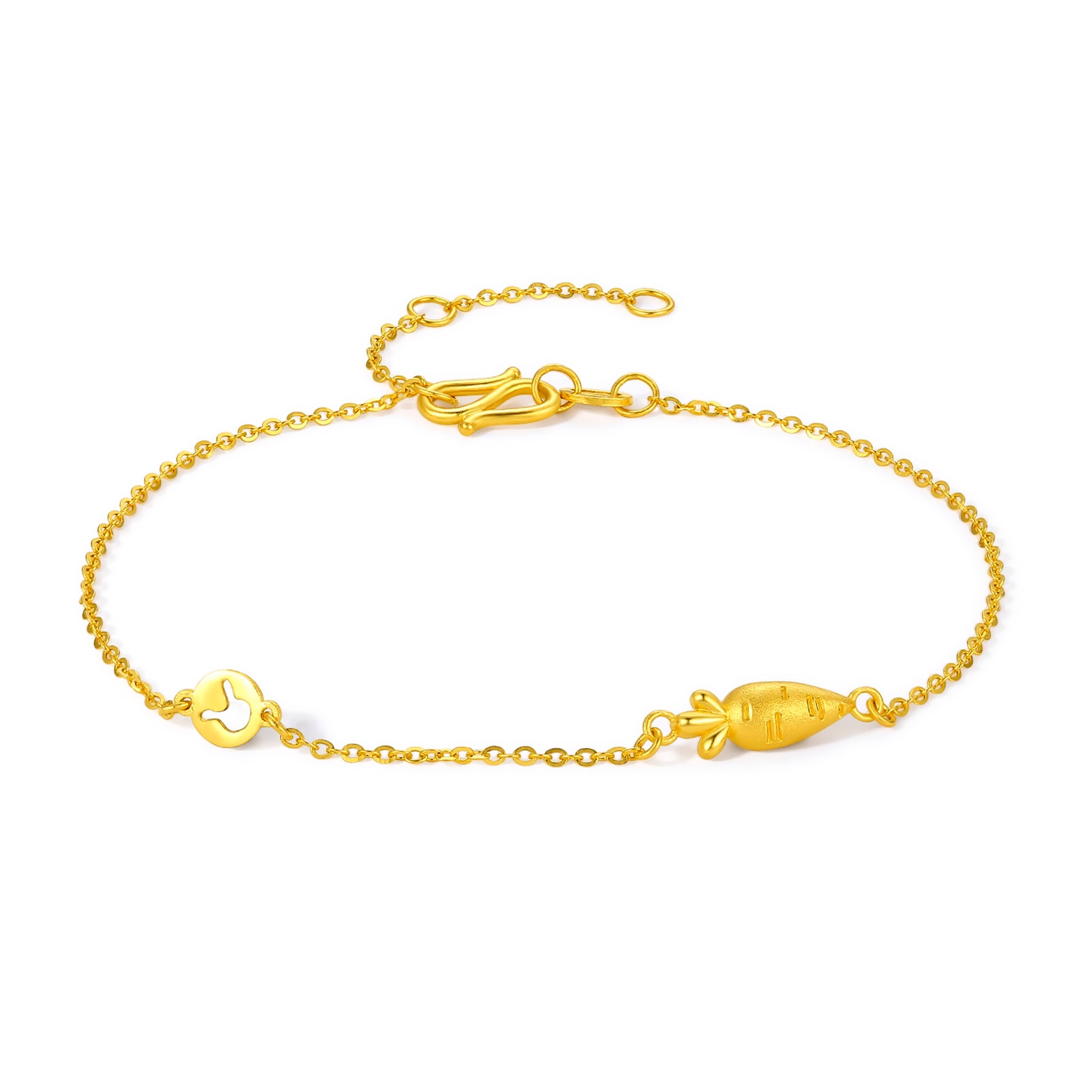 "Chinese Zodiac Rabbit" 999 24K Gold Chain Bracelet 1.5-2g A0710450